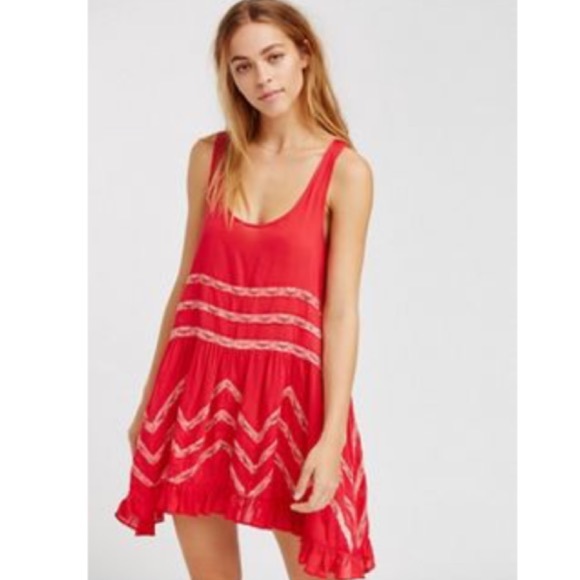 Free People Dresses & Skirts - Intimately Free Printed Voile & Lace Trapeze Slip